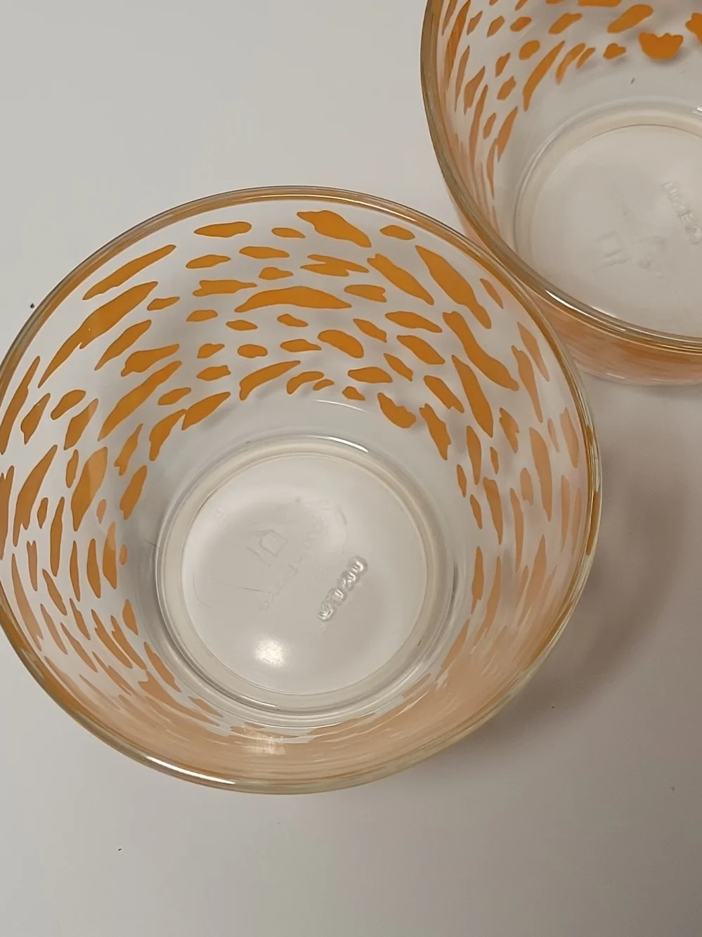 IKEA Orange Speckled Stackable Glass Vases
